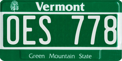 VT license plate OES778