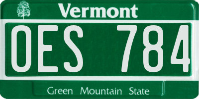 VT license plate OES784