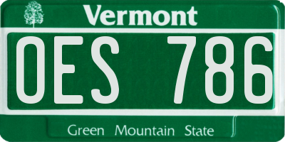 VT license plate OES786