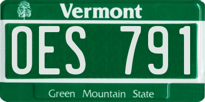 VT license plate OES791