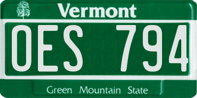 VT license plate OES794