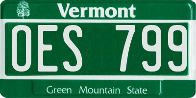 VT license plate OES799