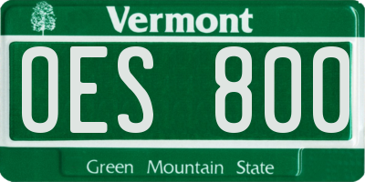 VT license plate OES800