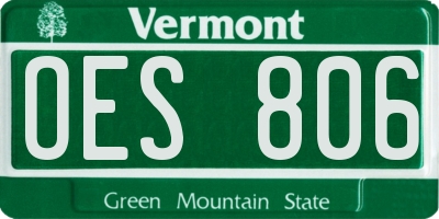 VT license plate OES806