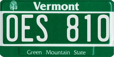 VT license plate OES810