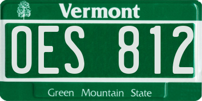 VT license plate OES812