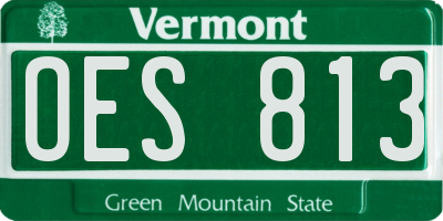 VT license plate OES813