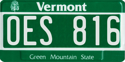 VT license plate OES816