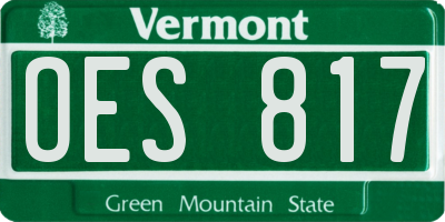 VT license plate OES817