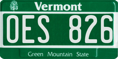 VT license plate OES826