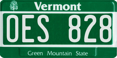 VT license plate OES828