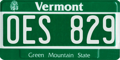 VT license plate OES829