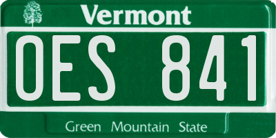 VT license plate OES841