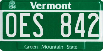 VT license plate OES842