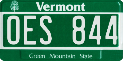 VT license plate OES844