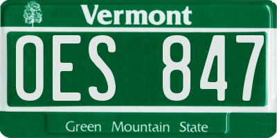 VT license plate OES847
