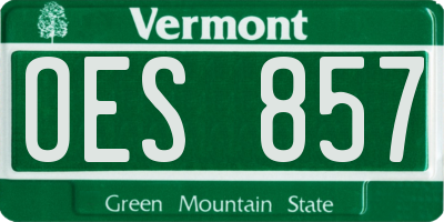 VT license plate OES857