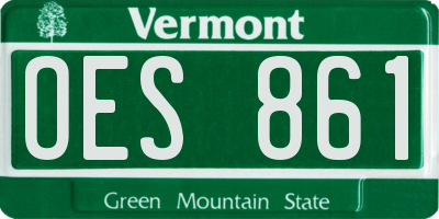 VT license plate OES861