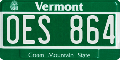 VT license plate OES864