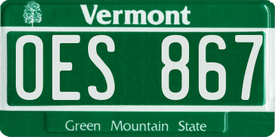 VT license plate OES867