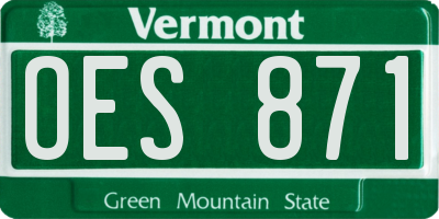 VT license plate OES871