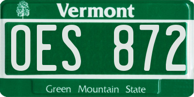 VT license plate OES872