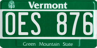 VT license plate OES876