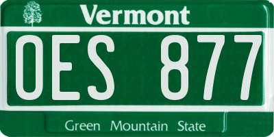 VT license plate OES877