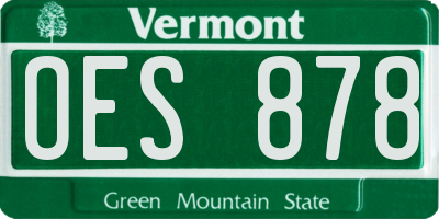 VT license plate OES878