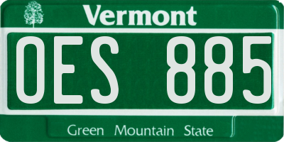 VT license plate OES885