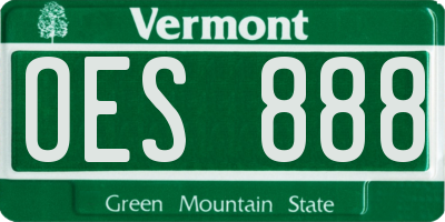 VT license plate OES888