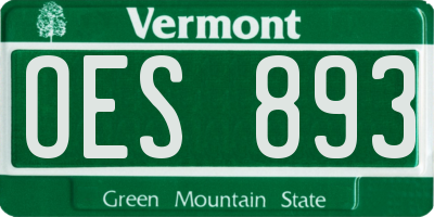 VT license plate OES893
