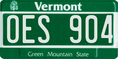 VT license plate OES904