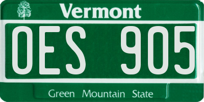 VT license plate OES905