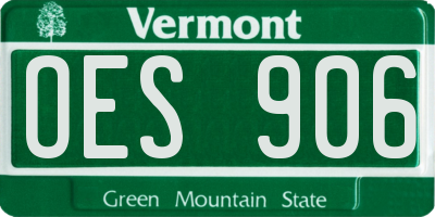 VT license plate OES906