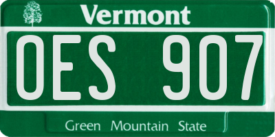 VT license plate OES907