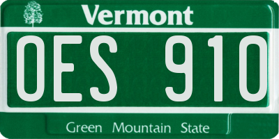 VT license plate OES910
