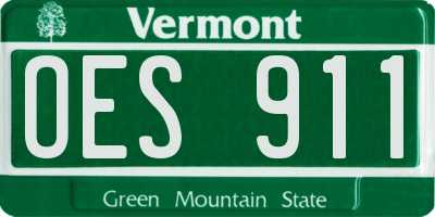 VT license plate OES911