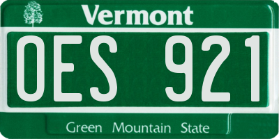 VT license plate OES921
