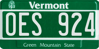 VT license plate OES924