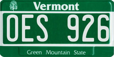 VT license plate OES926