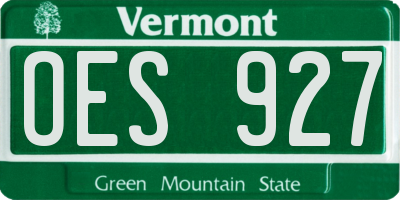 VT license plate OES927