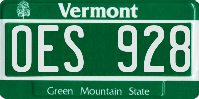 VT license plate OES928