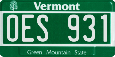 VT license plate OES931