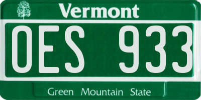 VT license plate OES933