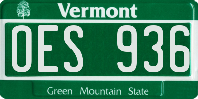 VT license plate OES936