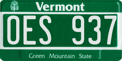 VT license plate OES937