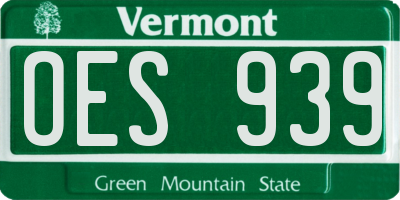 VT license plate OES939