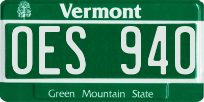 VT license plate OES940
