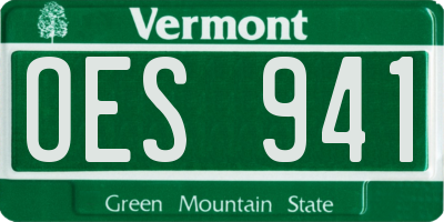 VT license plate OES941